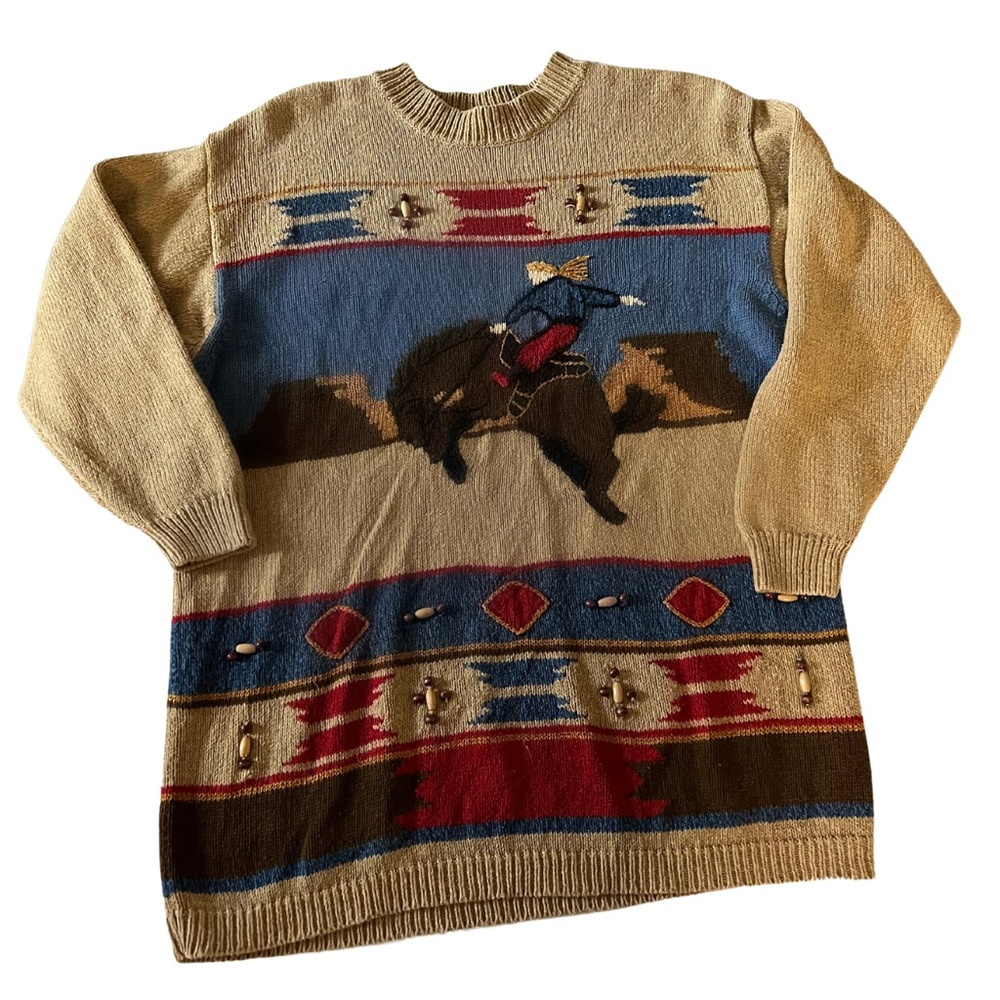 Vintage Western Bucking Horse Sweater